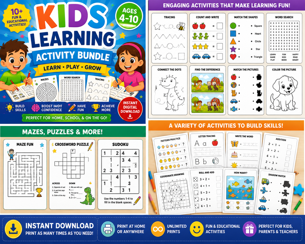Kids Learning Activity Bundle