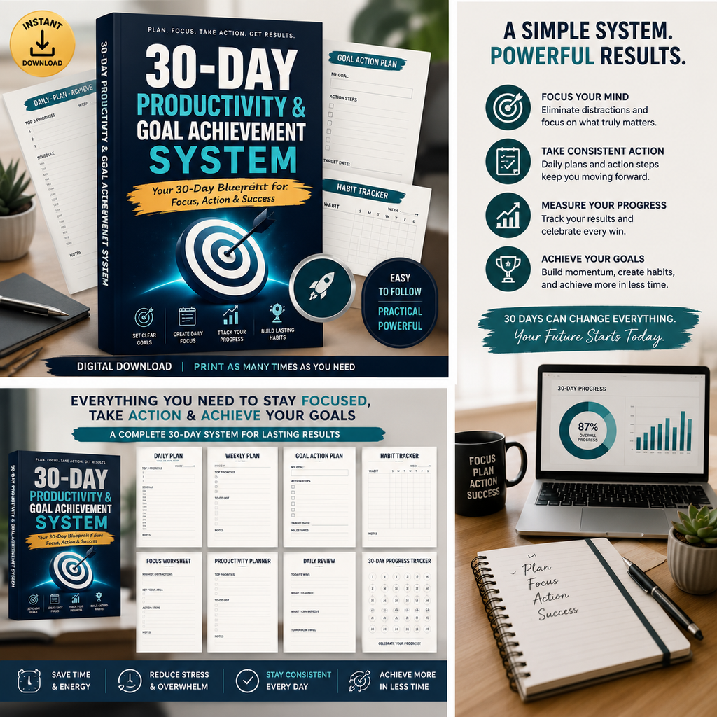 30-Day Productivity & Goal Achievement System