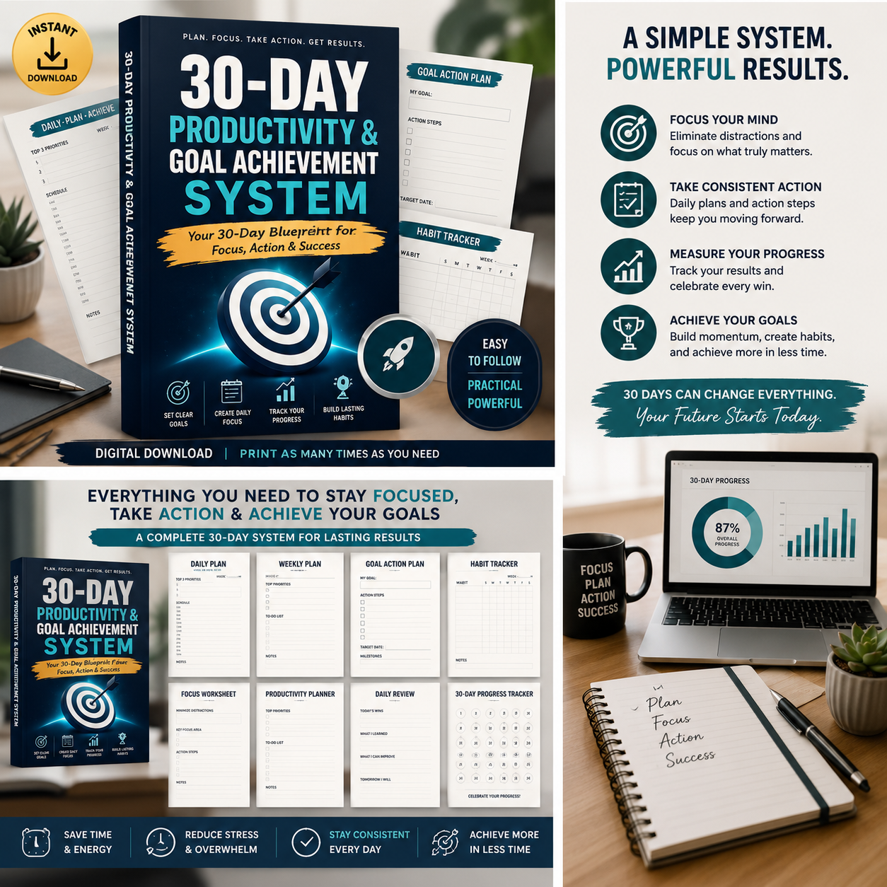 30-Day Productivity & Goal Achievement System