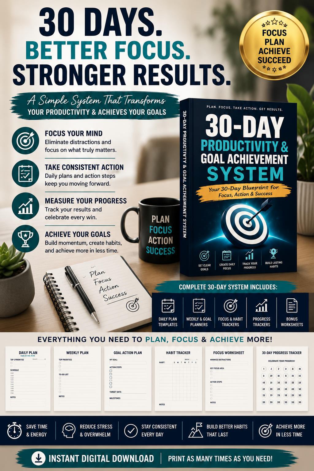 30-Day Productivity & Goal Achievement System