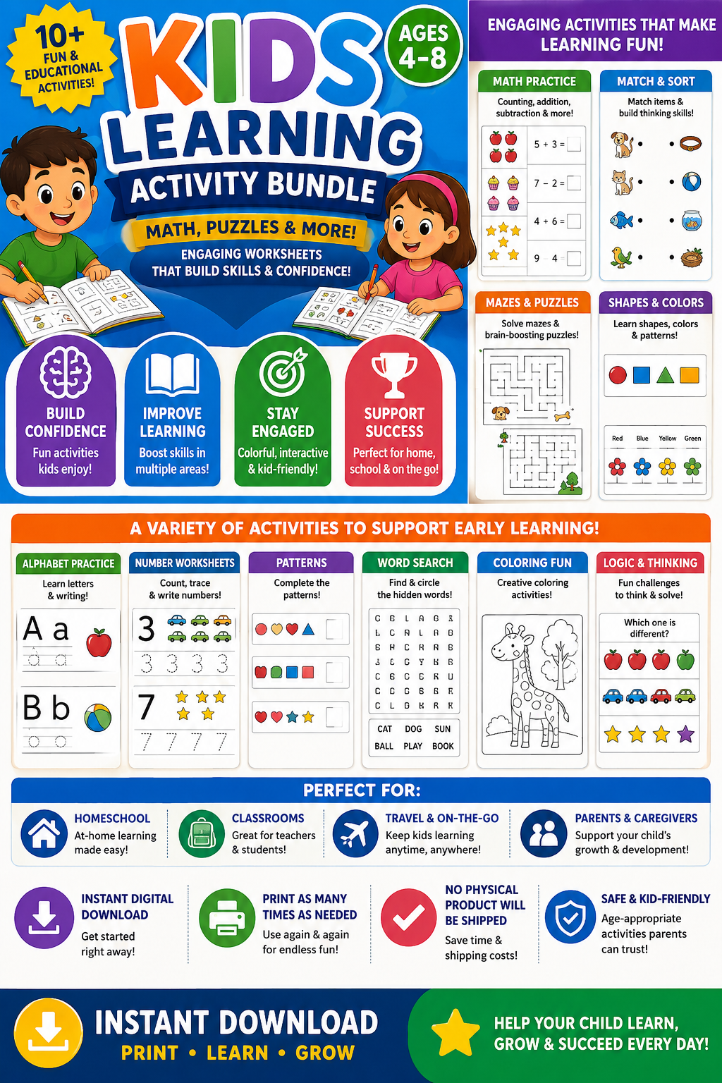 Kids Learning Activity Bundle
